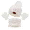 thumbnail image 1 of Conjunto de gorro, bufanda y guantes con pompón para niños: gorro de esquí de punto cálido para niñas y niños Winter Wonderland, 1 of 5