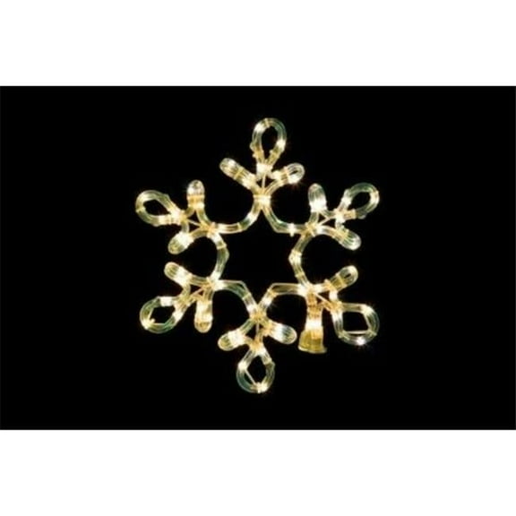 Queens of Christmas SF-SNOWF-12-WW 12 in. LED Ropelit Snowflake, Warm White