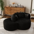 thumbnail image 4 of Wiilayok 50.5'' Oversized Chaise Lounge Chair Indoor,Thickened Backrest Sleeper Sofa Couch with Soft Pillows for Living Room, Black, 4 of 9