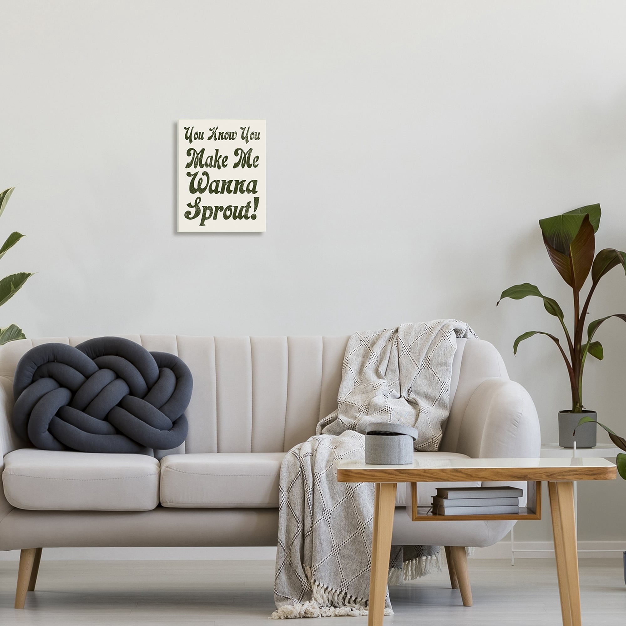 Stupell Industries Make Me Wanna Sprout Retro Gardener Typography Wood Wall Art, 13 x 19, Design by Lil' Rue