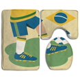 thumbnail image 1 of ABPHQTO Jugando al fútbol colores brasileños Juego de alfombras de baño de 3 piezas Alfombra de baño Alfombra de contorno y tapa de inodoro ABPHQTO Cont-CHAPPLE-27292, 1 of 2