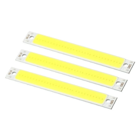 Uxcell 3W DC 3 3.7V LED Chip Bulb,Aluminum COB Lamps Bulb White Light 6500K 300LM 1000mA 60x8mm for Home Reading 3 Pack