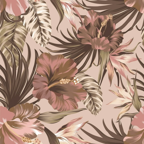 MuralsPrint Havana Tropical Leaves Removable Wallpaper - 10'ft H x 24''inch W