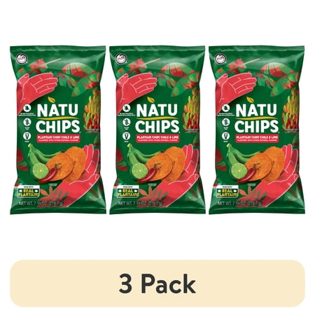(3 pack) Natuchips Plantain Chile Lime Snack Chips, 7.75 oz
