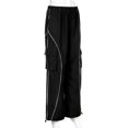 thumbnail image 4 of Pantalones Pantalones cargo para mujer Cordón Pantalones anchos casuales Joggers Monos (Negro S) Cgtredaw Negro T S para Mujer, 4 of 9