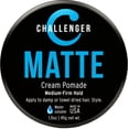 thumbnail image 1 of Pomada en crema mate Challenger | Producto de peinado sin brillo natural | Fijación media firme durante todo el día | Gel para el cabello a base de agua apto para viajes | Para todo tipo de cabello |, 1 of 5