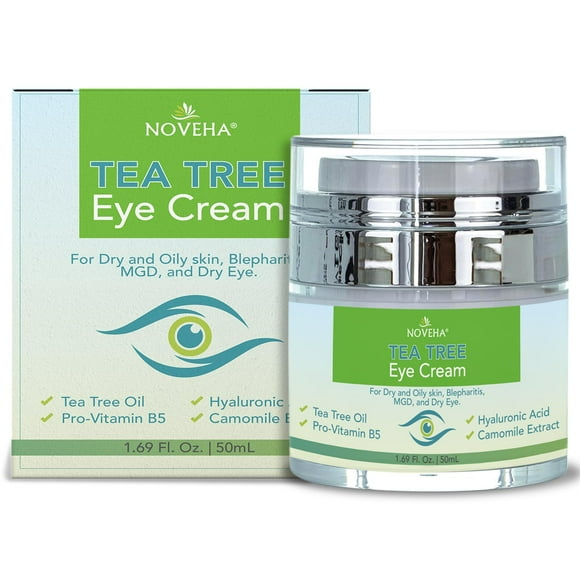 Crema de ojos NOVEHA con aceite de árbol de té antiarrugas, 50 ml
