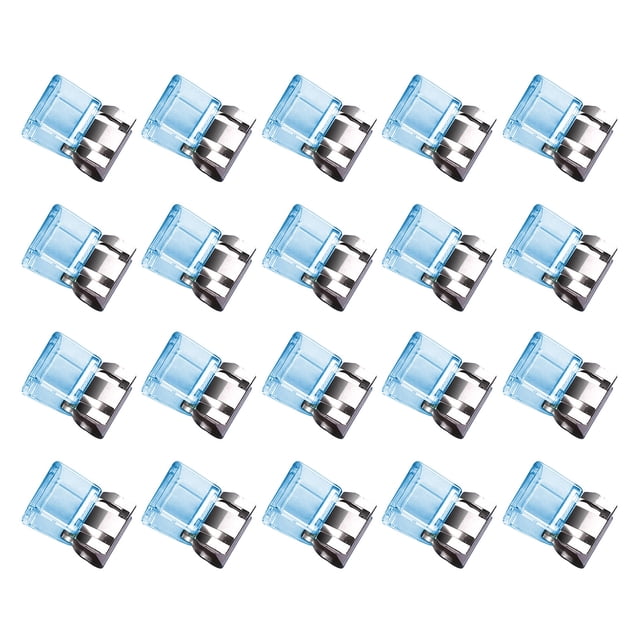 Pinces à Pousser en Métal Transparent avec Étui de Rangement Pince Polyvalente pour Reliure pour Ourlet de Pantalon Livre Documents Pince Réutilisable Colorée pour Papier pour Bureau École Organisation à la Maison