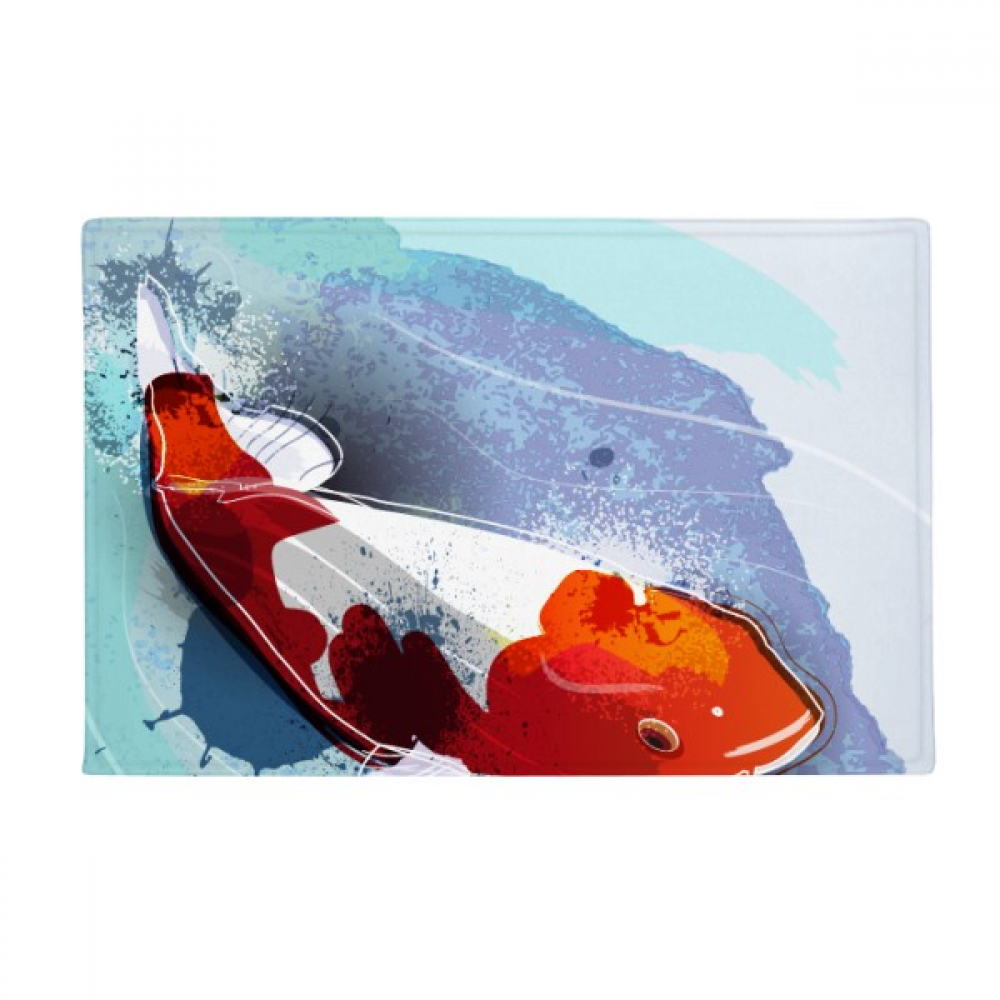 Japan Koi Fish Watercolor Style Ground Mat Non Slip Floor Bathroom Door