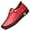 Red, variant on Womens Soft Leather Flat Loafers Comfortable Handmade Round Toe Non Slip Shoes Casual Driving Walking Shoes