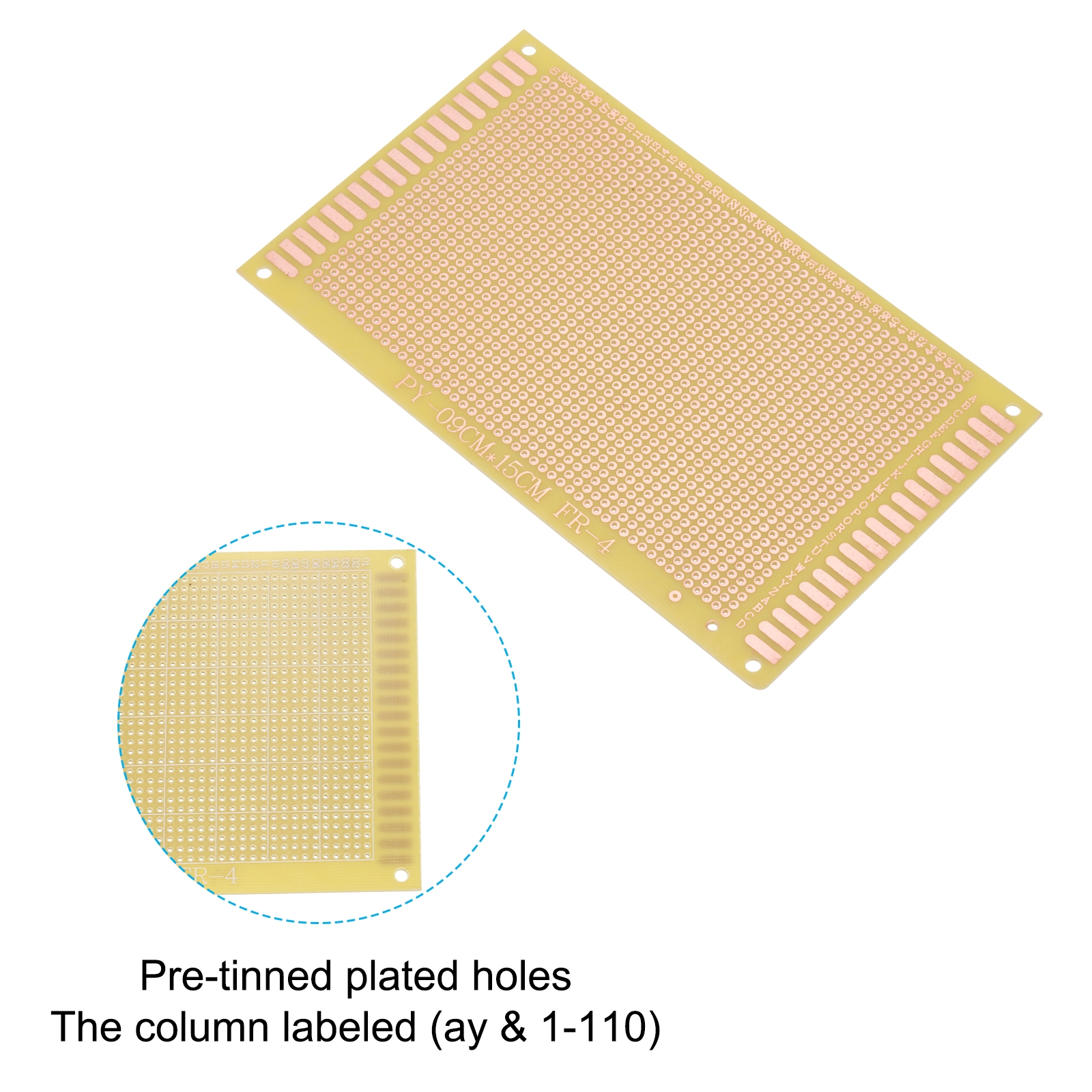 3.5" x 6" PCB Board Circuit, 12 Pcs Single Sided Prototype Solder Boards for Soldering and Electronic Project Circuit Boards Solderable Breadboard, Yellow