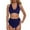 D398/Blue, variant on Bikini Sets For Women High Waisted Push Up Two Piece Swimsuits Vintage Retro Ruched Print Bikini Set 2026 Retro Swimsuit