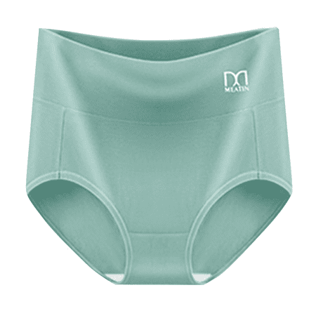 Fulorrnie High Waisted Cotton Panties Women Seamless Underwear Wide Elastic Waistband No Visible Panty Lines Breathable Briefs Trim Tummy Control Shapewear  Green  L