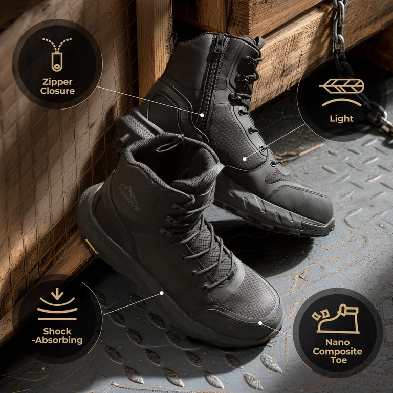 NORTIV 8 Steel Toe Work Boots for Men Waterproof Slip  display picture 1