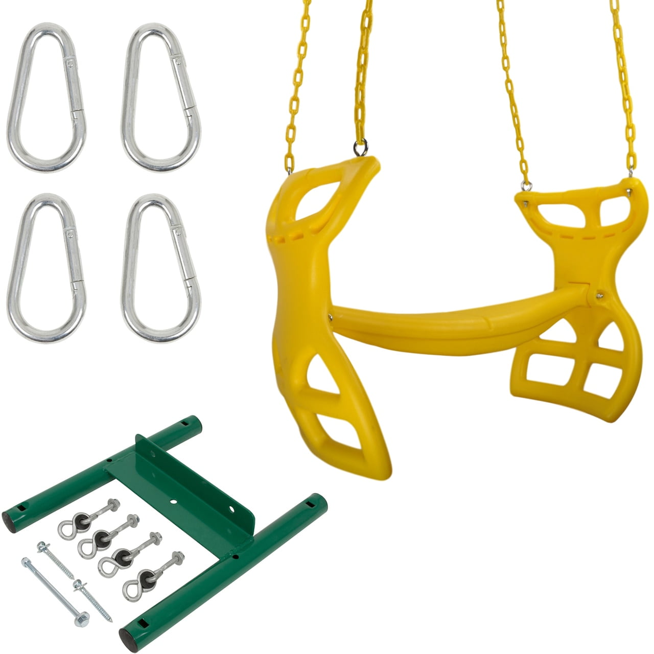 Swing Set Stuff Inc. Glider with Coated Chain Kit (Yellow) and SSS Logo