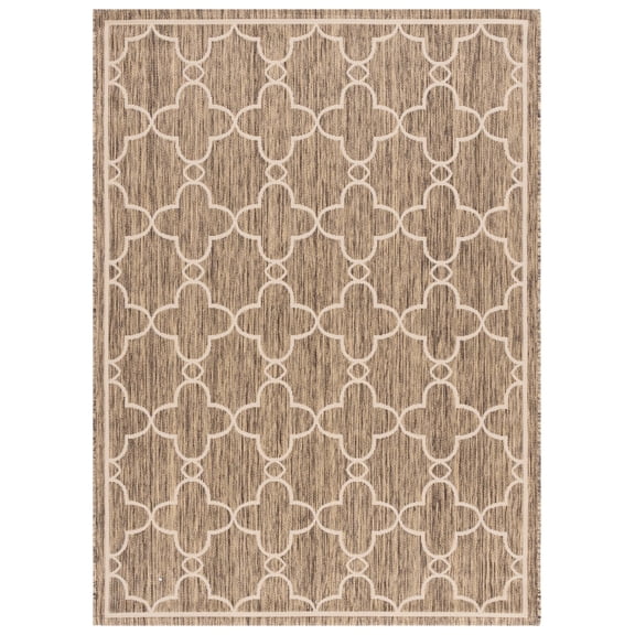SAFAVIEH Courtyard Harmon Geometric Indoor/Outdoor Area Rug, Toast, 8' x 10'