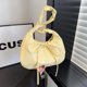 thumbnail image 5 of Bolso de hombro vintage para mujer, bolso de hombro plisado de cuero sintético con lazo, bolso de trabajo, 5 of 9