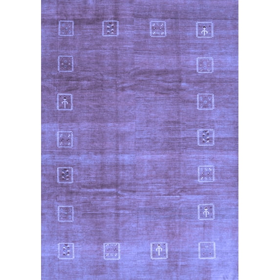 Ahgly Company Indoor Rectangle Abstract Blue Contemporary Area Rugs, 4' x 6'
