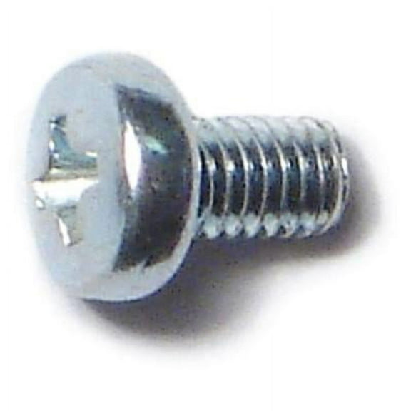 3mm-0.5 x 5mm Zinc Class 4.8 Phillips Pan Head Machine Screws (50 pcs.)