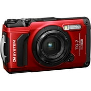 OM SYSTEM Tough TG-7 Digital Camera (Red) V110030RU000 - 12PC Accessory Bundle