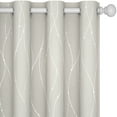 thumbnail image 2 of Deconovo Blackout Curtains, Energy Saving, 2 Panels, Light Beige, 52W x 95L Inch, Noise Reducing, Thermal Insulated With Wave Line and Dots, 2 of 7