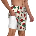 thumbnail image 3 of Balery Rose Flowers Mens Swim Trunks Swim Shorts for Men Quick Dry Inseam Beach Shorts with Compression Liner Pocket-X-Large, 3 of 9