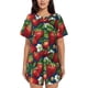 thumbnail image 1 of Fotbe Strawberry2 Conjunto de Pijama Estampado para Mujer, 2 Piezas, Ropa de Dormir con Camiseta de Manga Corta y Shorts Suaves-Medium, 1 of 6