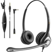 Wantek Cell Phone Headset with Microphone Noise Cancelling, Wired 3.5mm Computer Headphone for iPhone Samsung Android PC Laptop Tablet Skype Center Home Office, Ultra Comfort(F602J35)