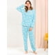 thumbnail image 3 of Pijama de Franela Lindo Impreso de Manga Larga y Pantalones Para Dormir Allegra K Azul L, 3 of 6