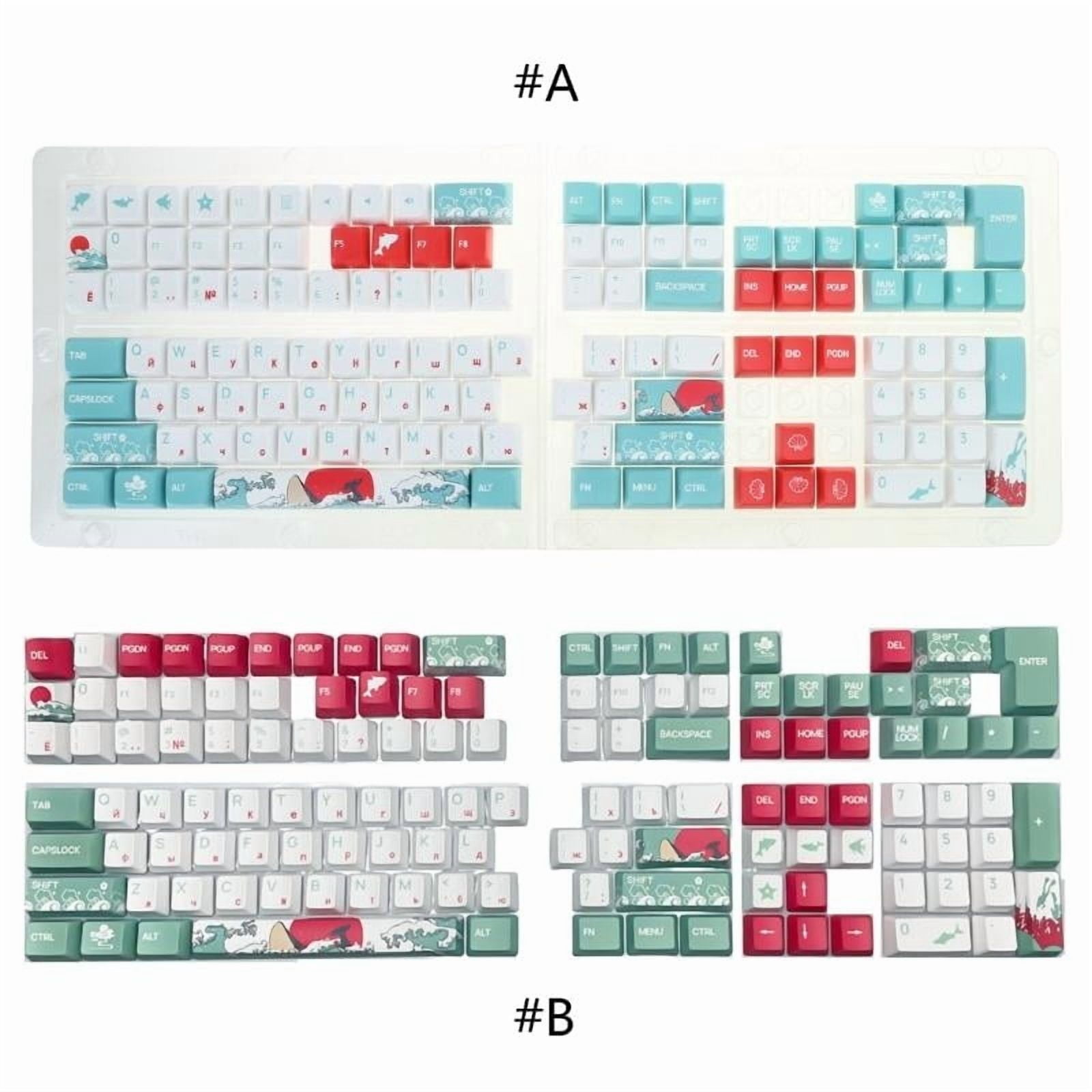 Coral Sea Design Russian Keycaps for Cherry M Switch Mechanical Keyboard ,PBT DA/OEM Height for Typists and Gamers