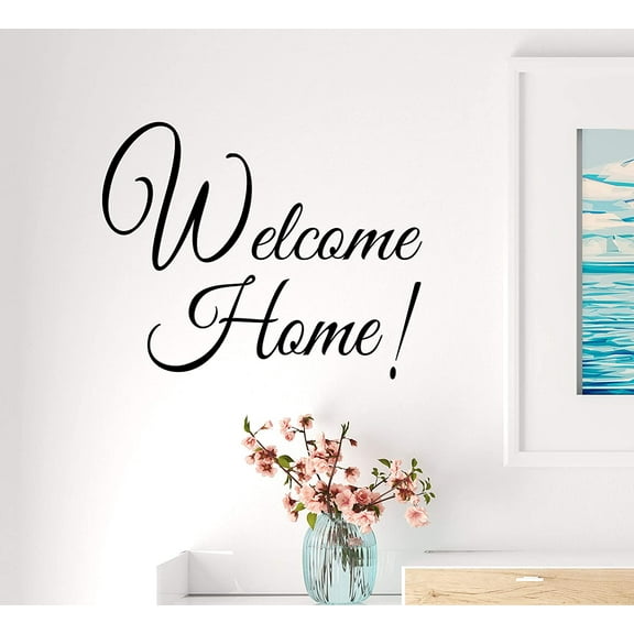 Vinyl Wall Decal Inscription Welcome Home Family House Decor Stickers Mural 22.5 in x 18.5 in