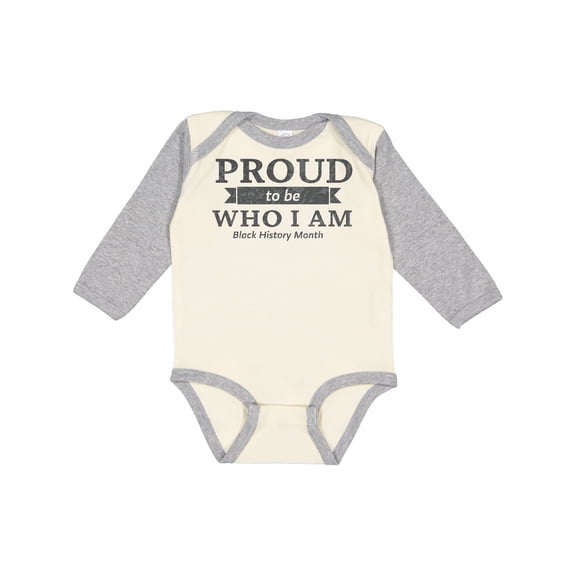 Inktastic Proud to be Who I am Black History Month Boys or Girls Long Sleeve Baby Bodysuit