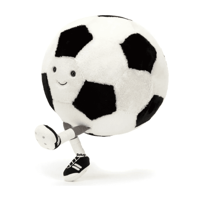 Peluche De Fútbol Belug Negro Blanco