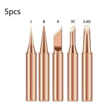 5 Pcs Professional Bit Copper Iron Tips Sets Soldering Tip Replacement