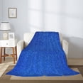 thumbnail image 2 of Hirioo Blue Glitter for Flannel Blanket, Cozy and Warm Throw for Bed or Couch ,Perfect for All Seasons-80"x60", 2 of 6
