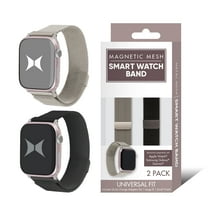 XTREME 2 Pack Stainless Steel Magnetic Mesh Smart Watch Bands - Universal Fit for Apple, Samsung, Garmin