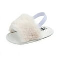 thumbnail image 5 of Baby Girls Sandals, Infant Elastic Back Strap Flats Slippers Soft Toddles Princess Shoes Faux Fur Slides Shoes First Walker House Shoes, 5 of 5