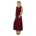 thumbnail image 3 of Bimba Women Maroon A-Line Maxi Dress Sleeveless Casual Boho Chic Clothing, 3 of 6