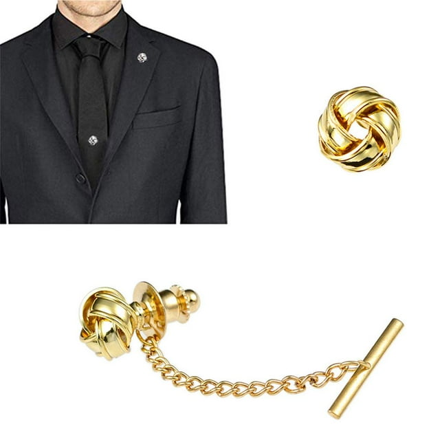 Alfileres de tachuela de corbata Macarena para Hombres con cadena oro