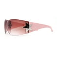 thumbnail image 4 of Womens Wrap Around Shield Star Jewel Retro 90s Sunglasses Pink Burgundy, 4 of 4
