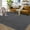 Dark Grey, variant on 2x6/4x6/5x7/8x10/9x12 Washable Rug Non Slip Modern Hallway Runner Rug with Rubber Backing Low Pile Floor Cover Contemporary Solid Textured Carpet for Kitchen Laundry Entryway