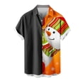 thumbnail image 1 of Mens Manga Corta Botón Abajo Camisas, Navidad Impreso Turndown Cuello Blusa, Top de Moda Casual, 1 of 4