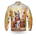 thumbnail image 2 of Welcome Fall Boston Terrier Enjoys School Time Autumn Fall Leaves All Over Print 3D Baseball Jacket Gentleman Dog Lover Gifts Bomber Jacket Softball - 02013, 2 of 6
