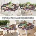 thumbnail image 7 of Pioneer Flower Floral Print Pattern Round Fitted Tablecloth with Elastic Edge,Dining Table Cover Waterproof,Outdoor Round Tablecloth for Camping,Dining,Indoor and Outdoor, 7 of 7