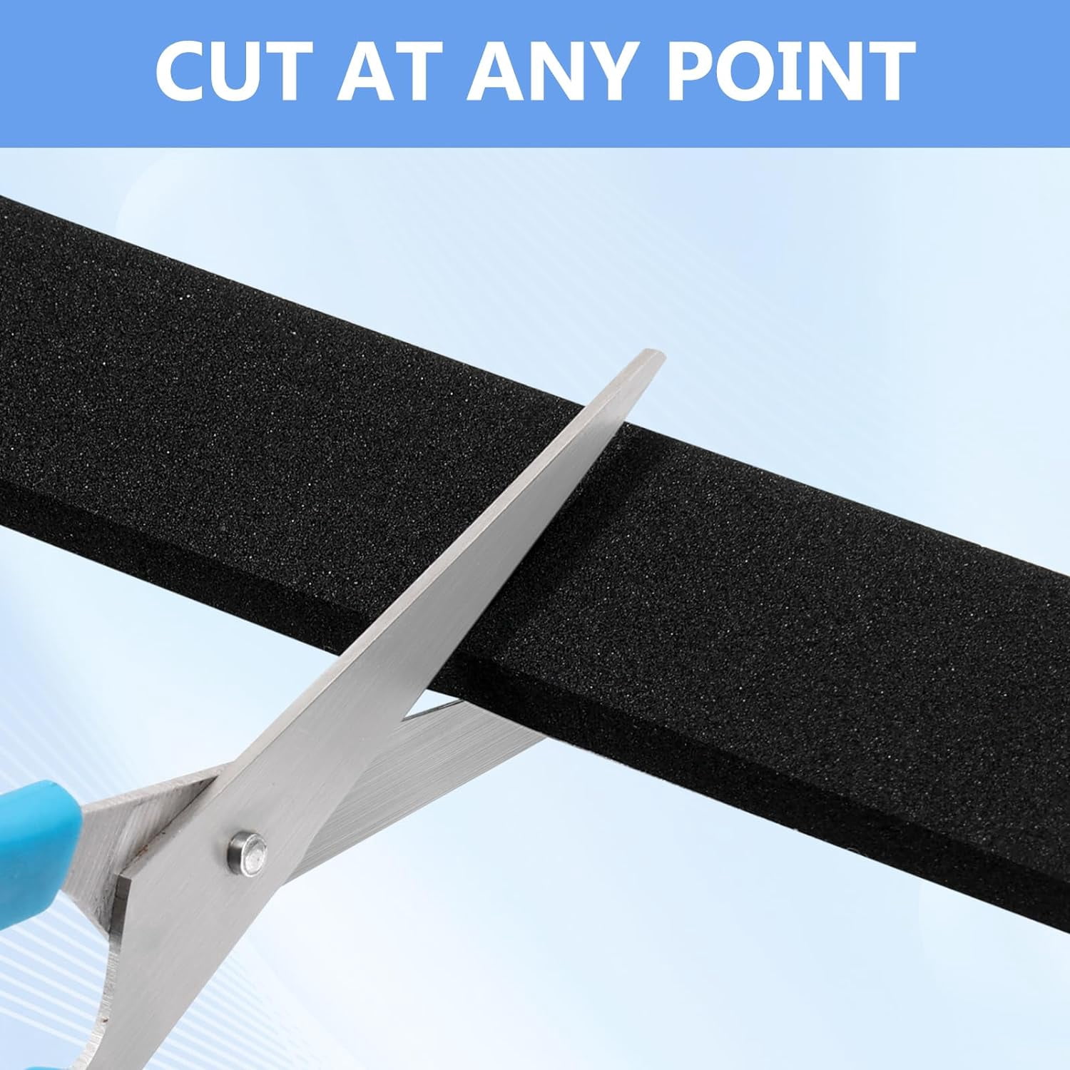 FRKSMD-Weather Stripping Door Seal Strip (3/5 Inch X 1/8 Inch X 26Feet), Strong Adhesive, Lightproof, Soundproof, Weatherproof Foam Tape Insulation for Sliding Door, Front Door Frame, Windows- Black