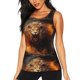 thumbnail image 1 of Balery Cool Fire Lion Camiseta sin mangas estampada ligera para mujer, tops de entrenamiento sin mangas, camisetas de yoga transpirables de secado rápido.-Medium, 1 of 7