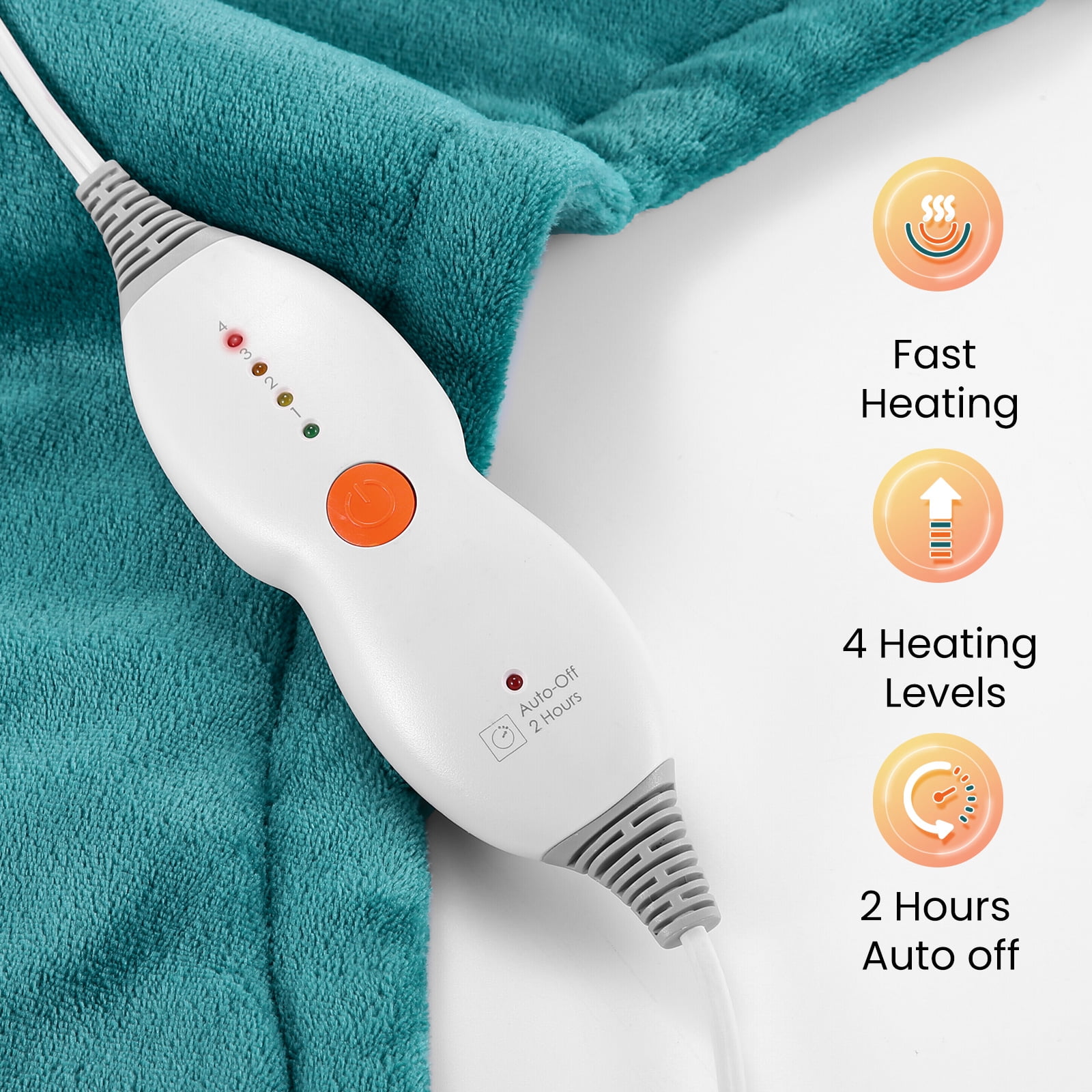 MARNUR Large Heating Pad for Back and Shoulder, 24"x33" with 4 Heat Settings 2H Auto-off - Green