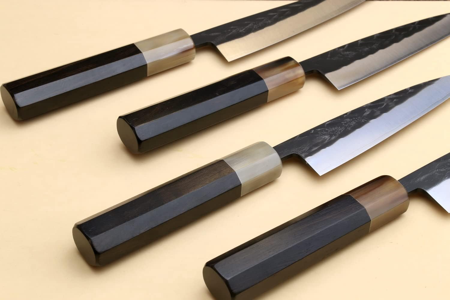 Yoshihiro Kurouchi Stainless Clad High Performance SLD Japanese Petty Utility Knife Ebony Handle (5.3"(135mm) & Saya)