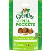 Greenies Feline Pill Pockets Catnip Flavor Treats for Cats, 1.6 oz Pouch