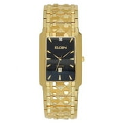 Elgin Adult Male Rectangle Black Dial Gold Watch - FG8014-P04
